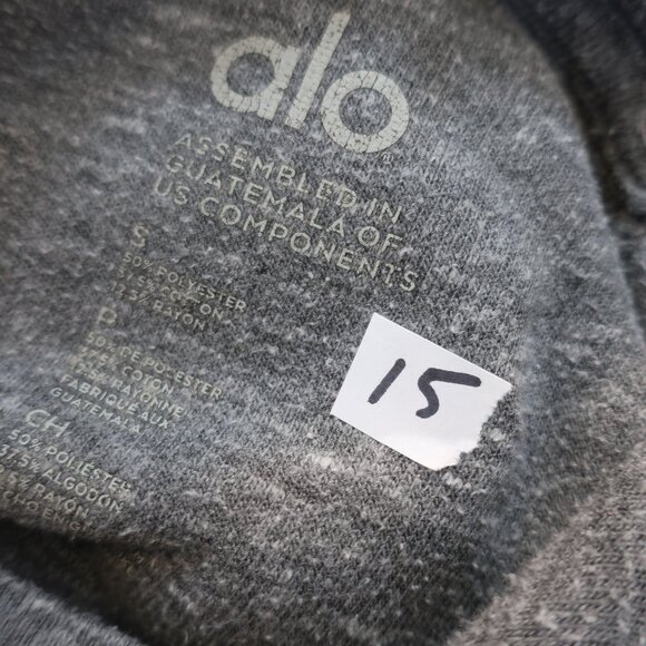 Mens ALO Gray Fleece Active Hoodie S - Picture 6 of 6